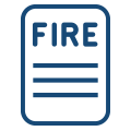 Fire assessment icon in blue